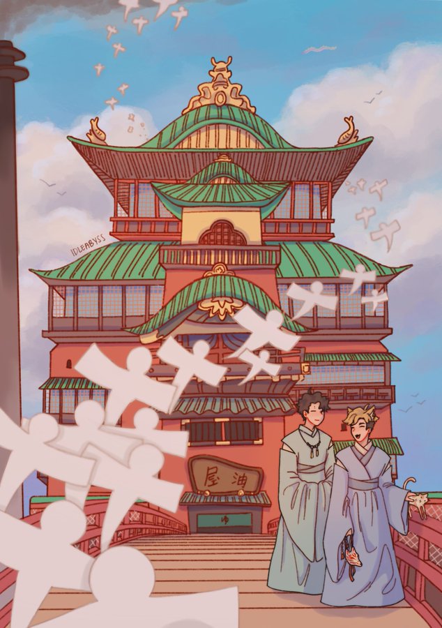 sakusa and atsumu in spirited away